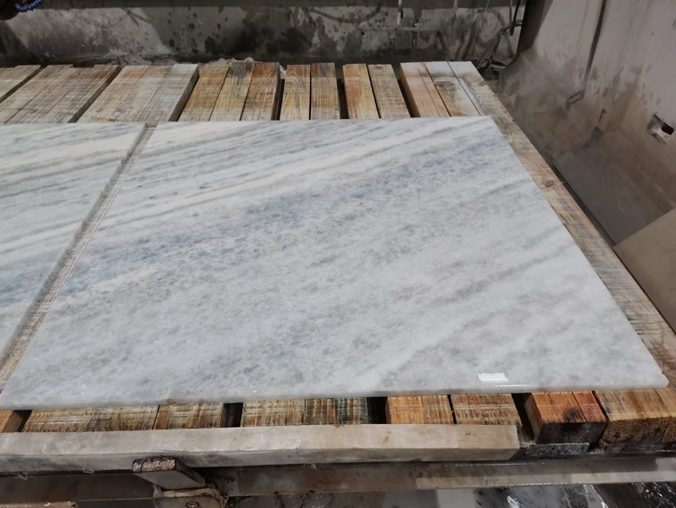 Chinese Crystal Blue White Marble Tiles Polished for Wall and Floor