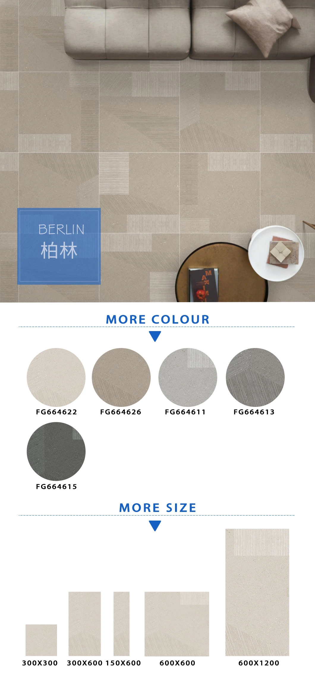 Made in China Rustic Porcelain Floor Wall Tile Matt Glazed Ceramic Tiles Building Material for Bathroom