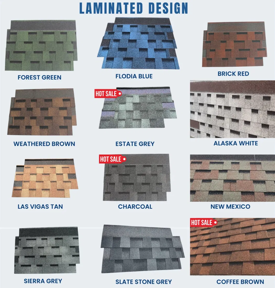 Asphalt Shingle Chinese Exporters Laminated Asphalt Fiberglass Roof Tiles for Resort