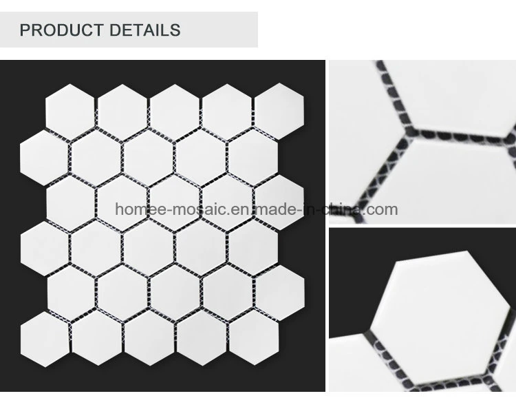 Decor Interior Mosaic Matt White Hexagonal Ceramics Mosaics Tile