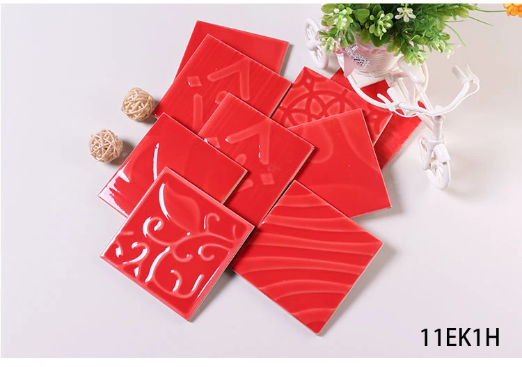 4X4 Inch 100X100 Red Ceramic Decorative Wall Tiles