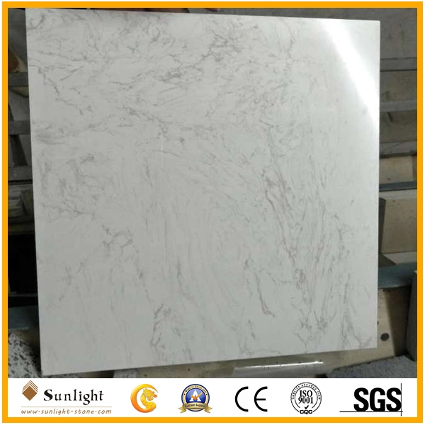 Cheap Pure White Artificial Marble Tiles for Floor and Wall