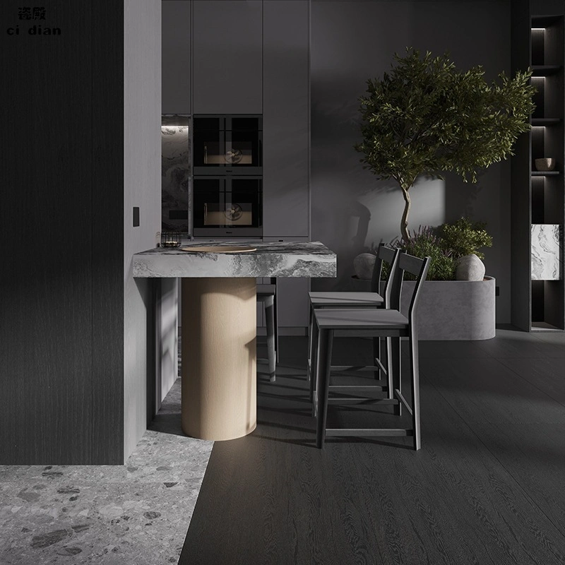 Modern Design 3D Inkjet Porcelain Dark Wood Tile Living Room
