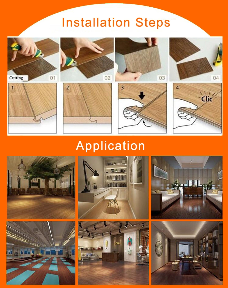 High Quality Indoor 4mm 4.5mm 5mm Gray Grey Color Waterproof Virgin Wood Design Vinyl Plank PVC Laminated Flooring Tiles/ Spc Rvp Click Flooring China Supplier