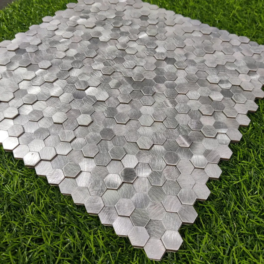 Self-Adhesive Hexagonal Aluminum Plastic Wall Deco Mosaic Tile