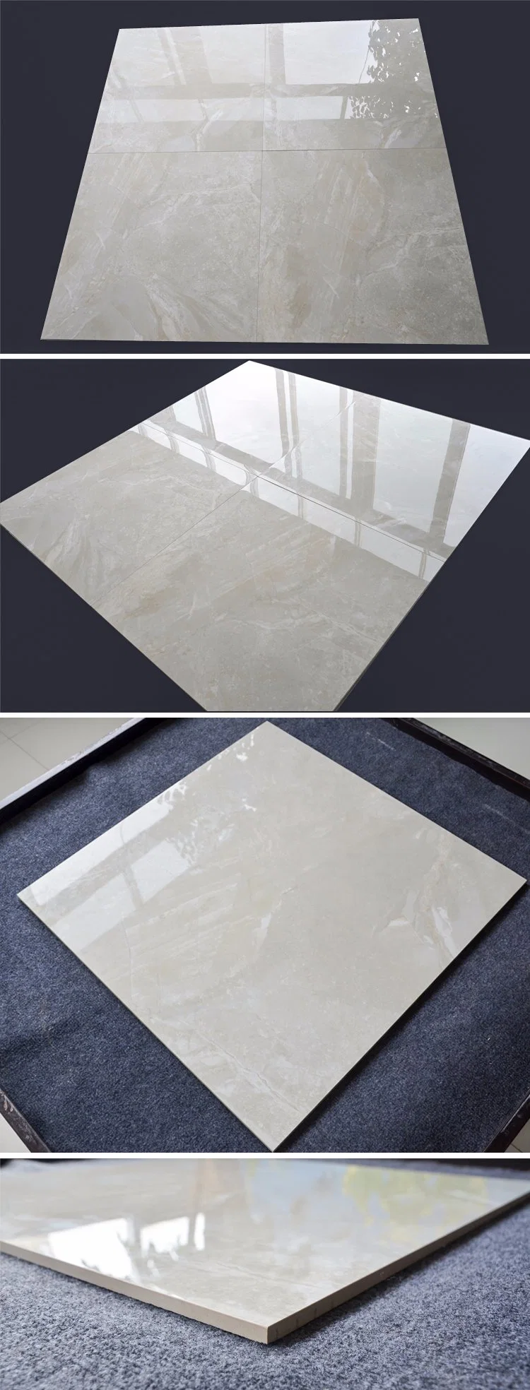 Four Faces 9.6mm Thickness Super White Porcelain Tile 24X24