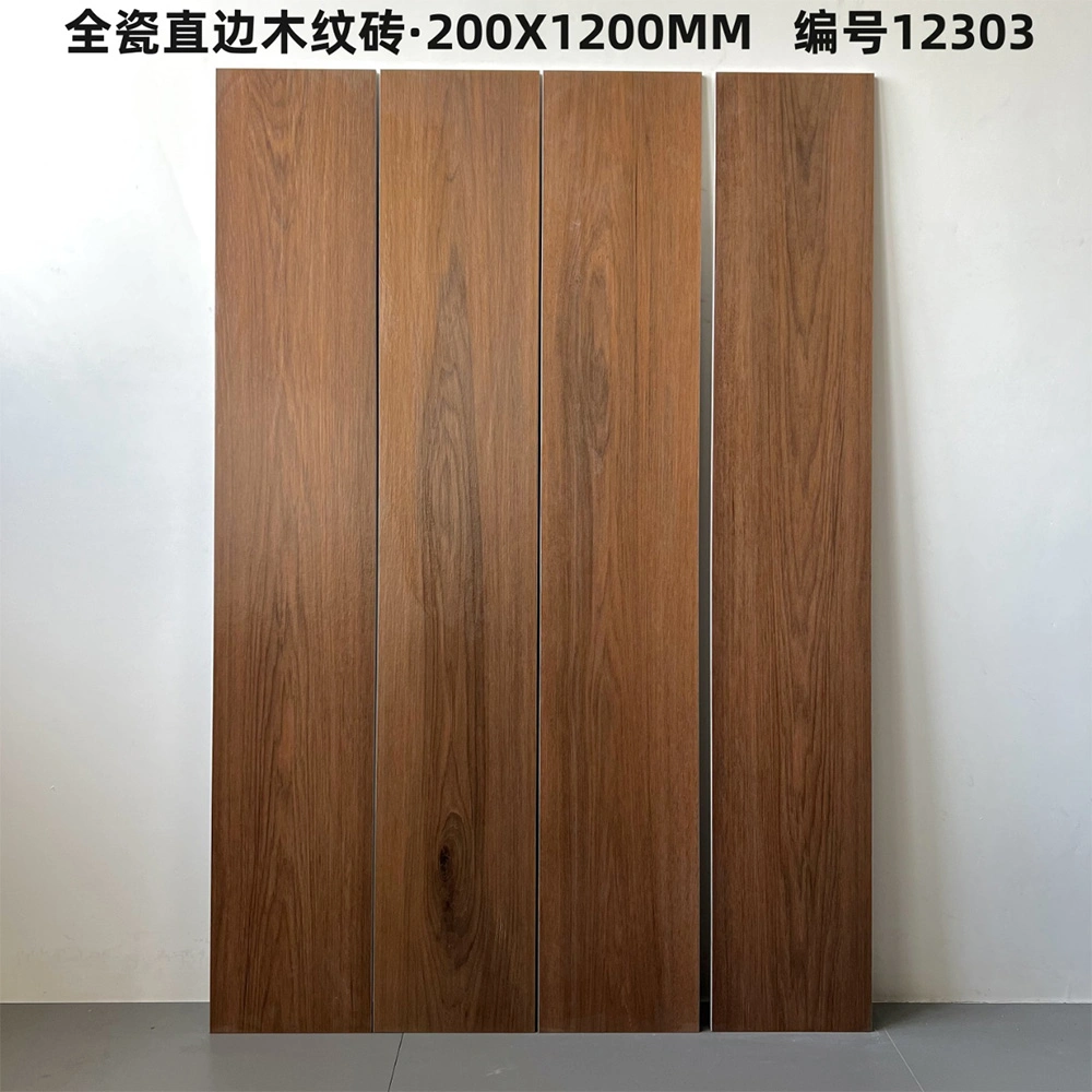 Chinese Style Living Room Interior Wood Floor Rustic Porcelain Tile 150X900mm