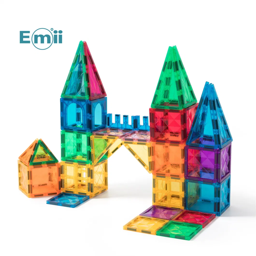 Emii Kids 100PCS Magnet Building Blocks Toys Set 3D Educational Magnetic Tiles