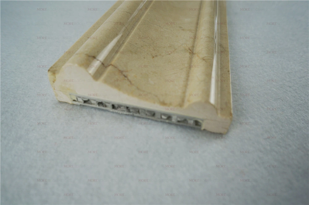 Hot Sale Lightweight Border Line Wall Design Beige Marble Skirting Board Tile