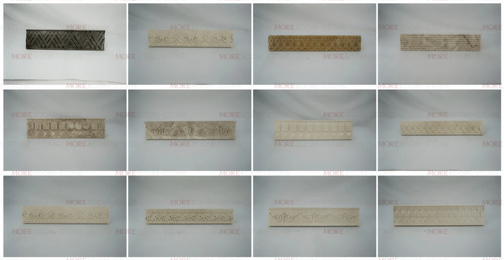 Hot Sale Lightweight Border Line Wall Design Beige Marble Skirting Board Tile