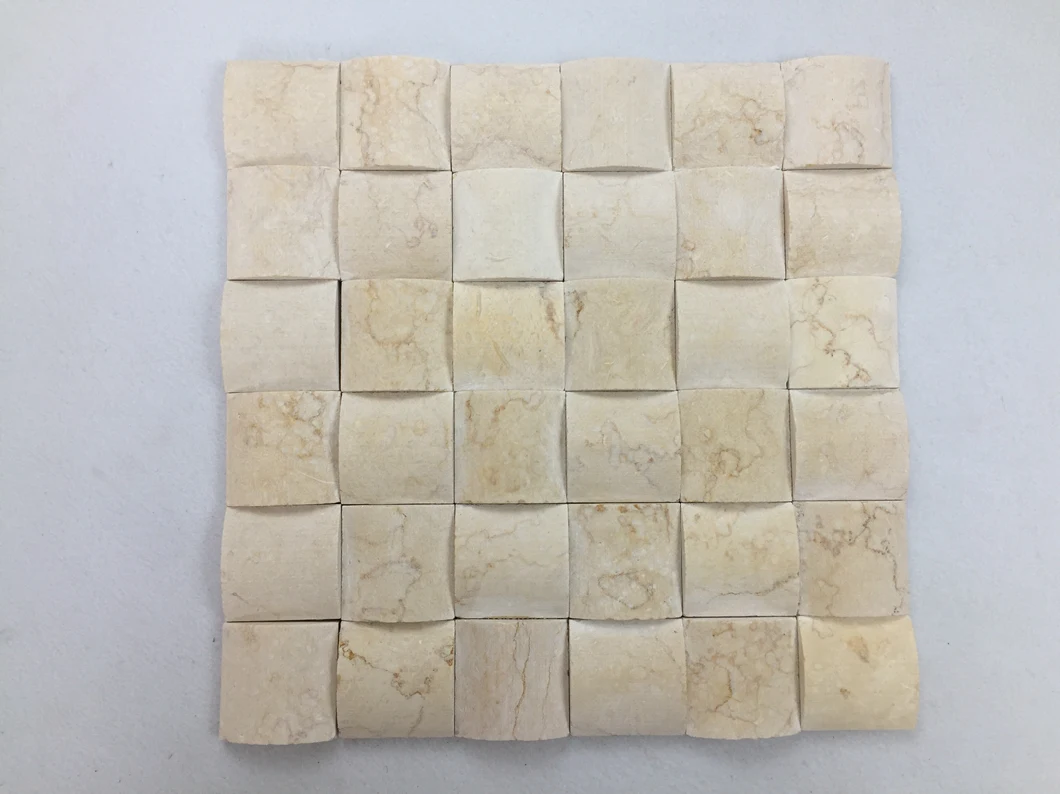 Cheap Cube 3D Brick Marble Mosaic Wall Tile for Sale