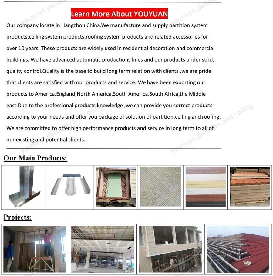 Drywall Partition Wall Board Waterproof Ceiling Board Ceiling Panel Ceiling Tiles