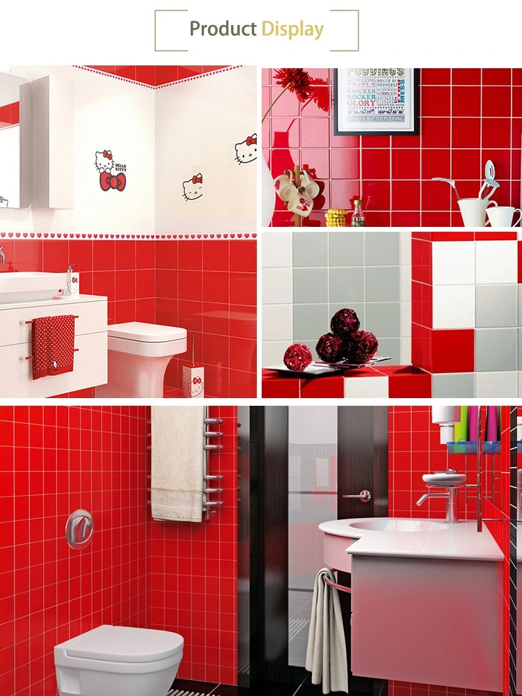 4X4 Inch 100X100 Red Ceramic Decorative Wall Tiles