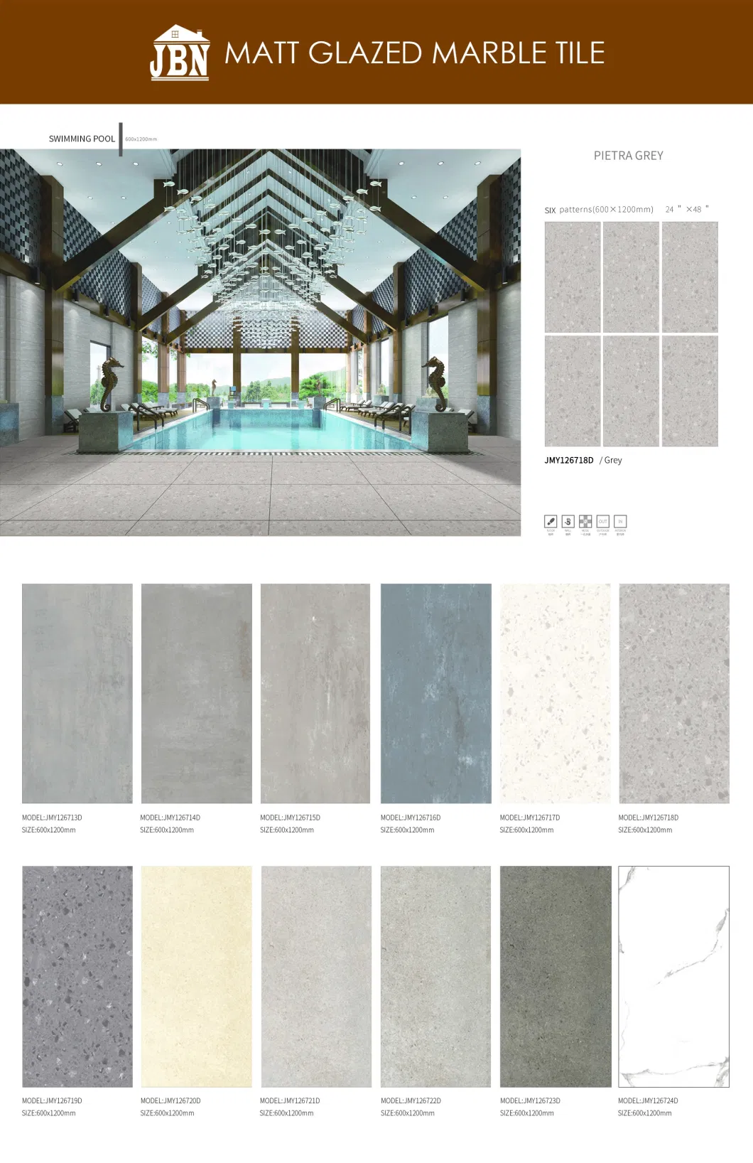 Terrazzo Artificial Matte Finish Anti-Slip Unpolished Building Material Glazed Porcelain Ceramic Wall and Floor Tile