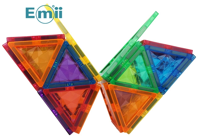 Emii 3D Magnetic Building Blocks Plastic DIY Construction Toy Educational Toy Magnetic Tiles