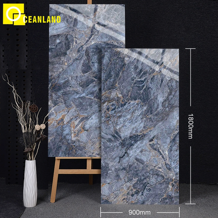 Natural Marble Glossy Glazed Ceramic Sintered Stone Tiles Porcelanato 900X1800mm