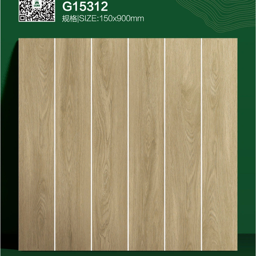 Matt Gray Bedroom Floor Ceramic Glazed Tiles Wood Grain Tiles