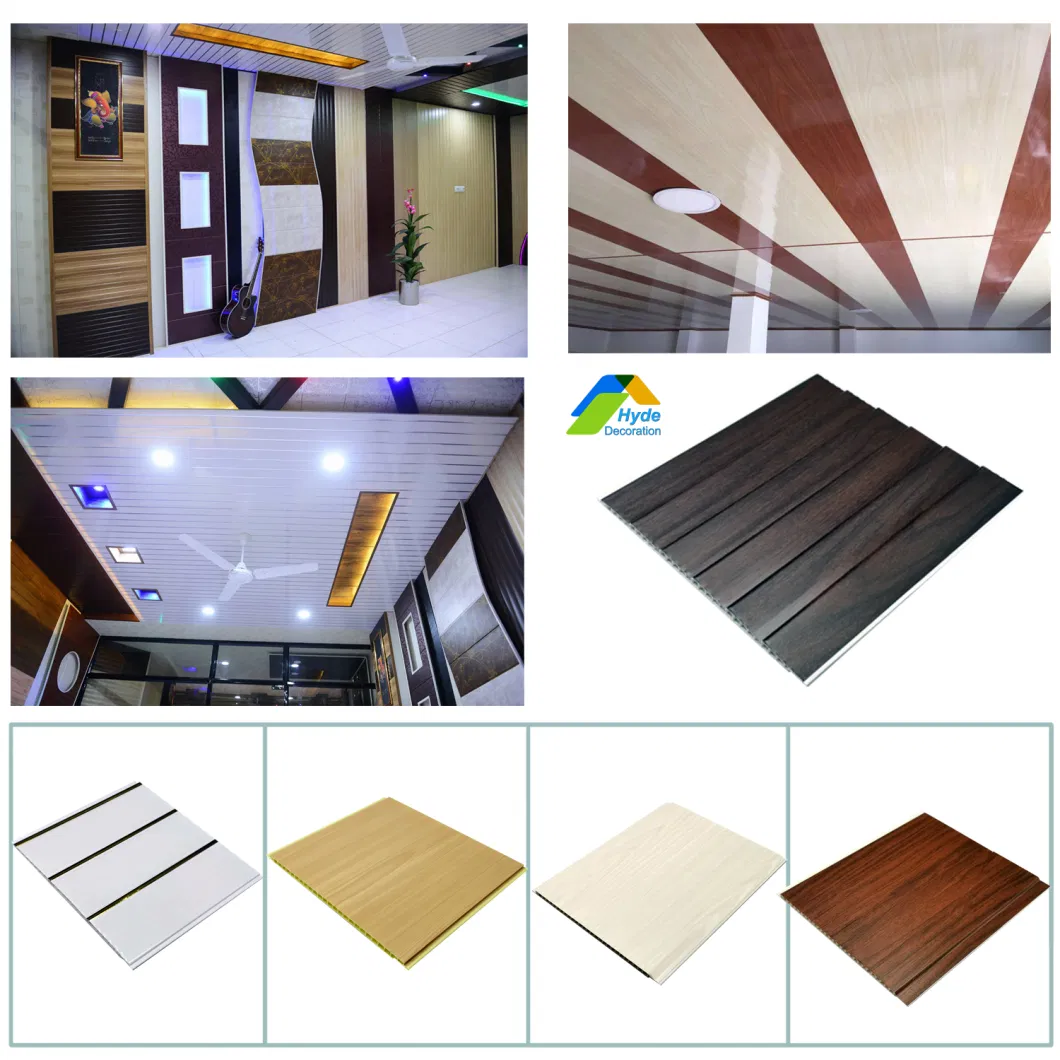 8mm Thickness Interlocking PVC Suspended Plastic Wall Gypsum Cladding Panel 3D Ceiling Tile