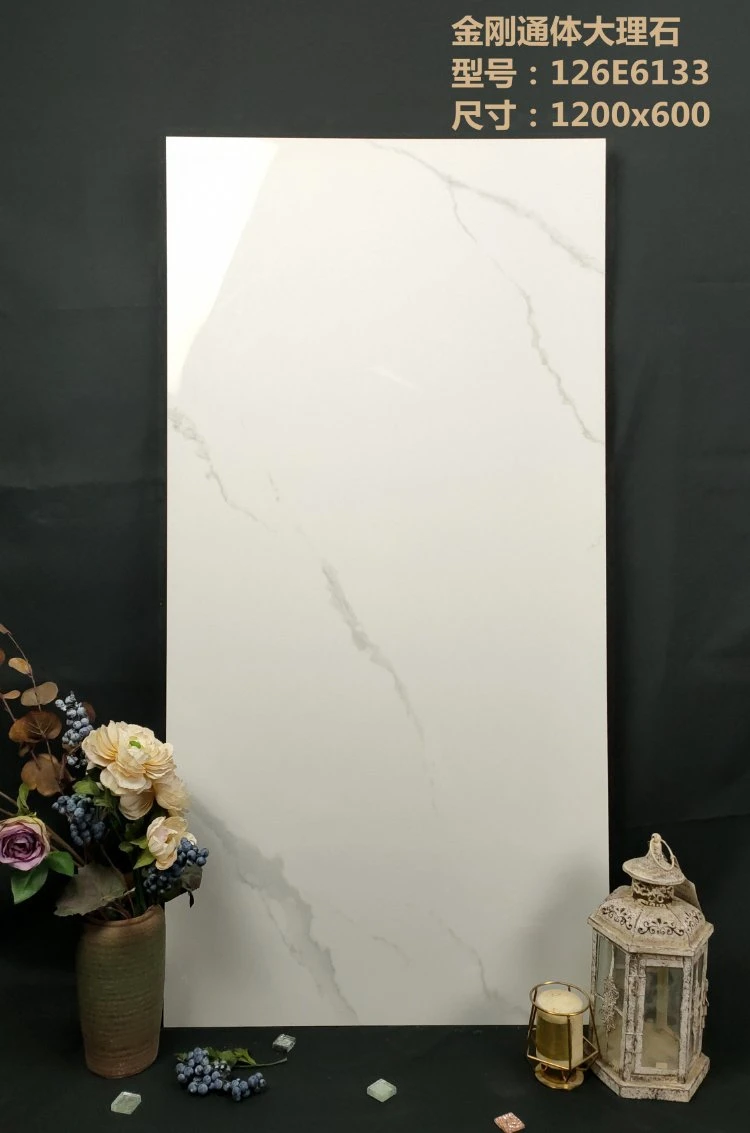 Affordable Price Building Material Cararra White Floor Marble Look Glossy Effect 600 X1200mm 60 X120cm Porcelain Floor Tiles