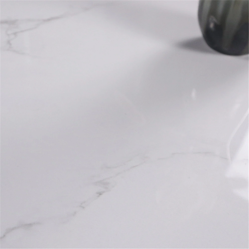 Glazed Polished Thick Floor Porcelain Pure White Marble Tile