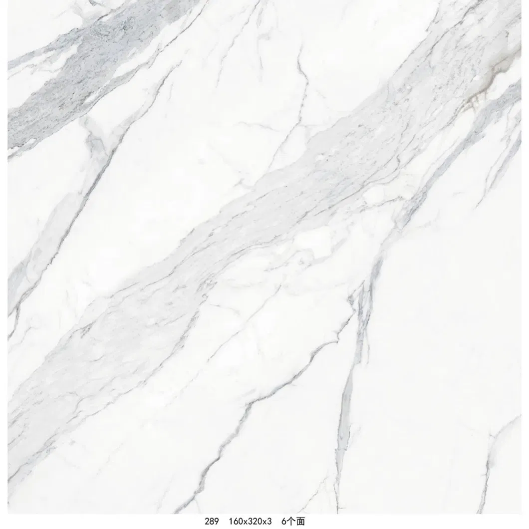 Black Gray Inject Printing Design White Marble Carrara Polished Tile for Wall Floor