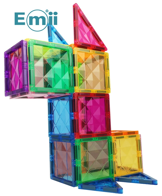 Emii 3D Magnetic Building Blocks Plastic DIY Construction Toy Educational Toy Magnetic Tiles