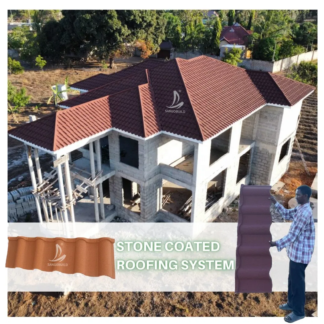Roofing Materials Made in China Heat Resistant Top Construction Using Roof Tile Stone Coated Metal Roof Tiles