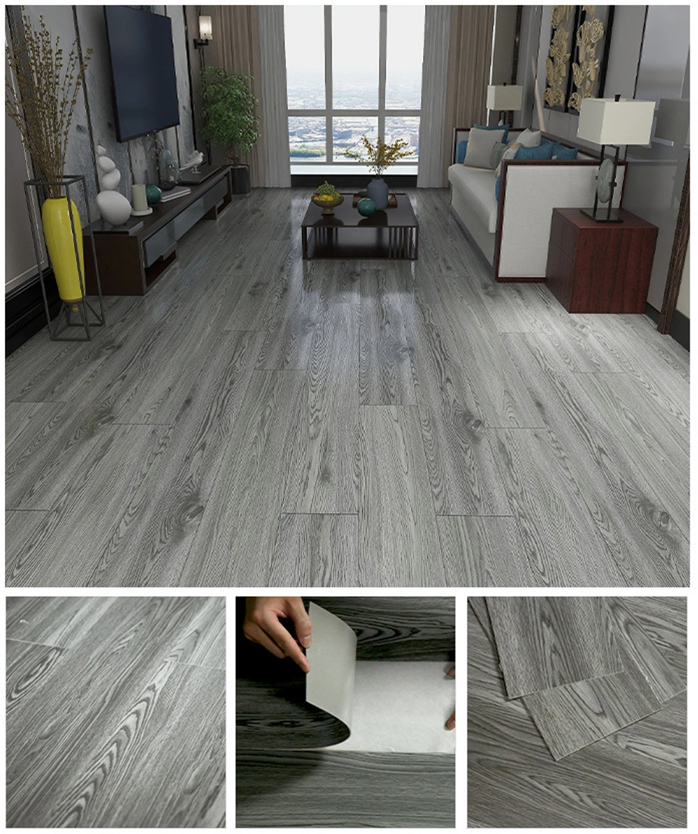 Luxury Gray Dry Back Tile Wood Lvt Glue Down Vinyl Plank Flooring