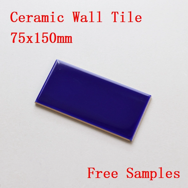 Global Glaze New Product Dark Blue Royal Villa Hotel Ceramic Bathroom Herringbone Wall Subway Tile