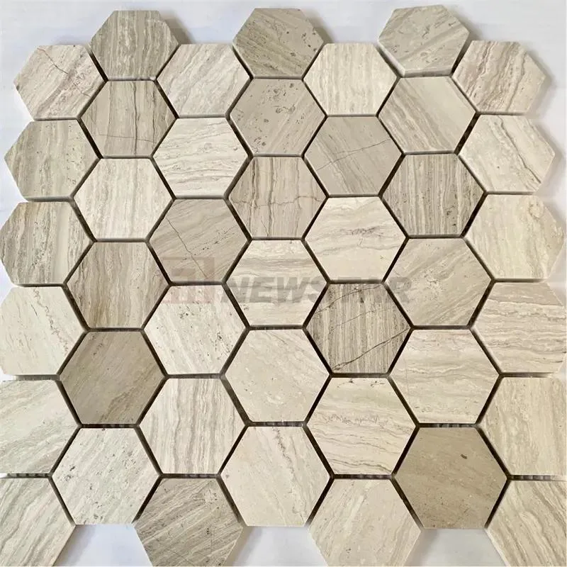 Wholesale Marble Hexagonal Tiles Natural Stone Bathroom Non-Slip Floor Tiles Hexagonal Mosaic Tiles