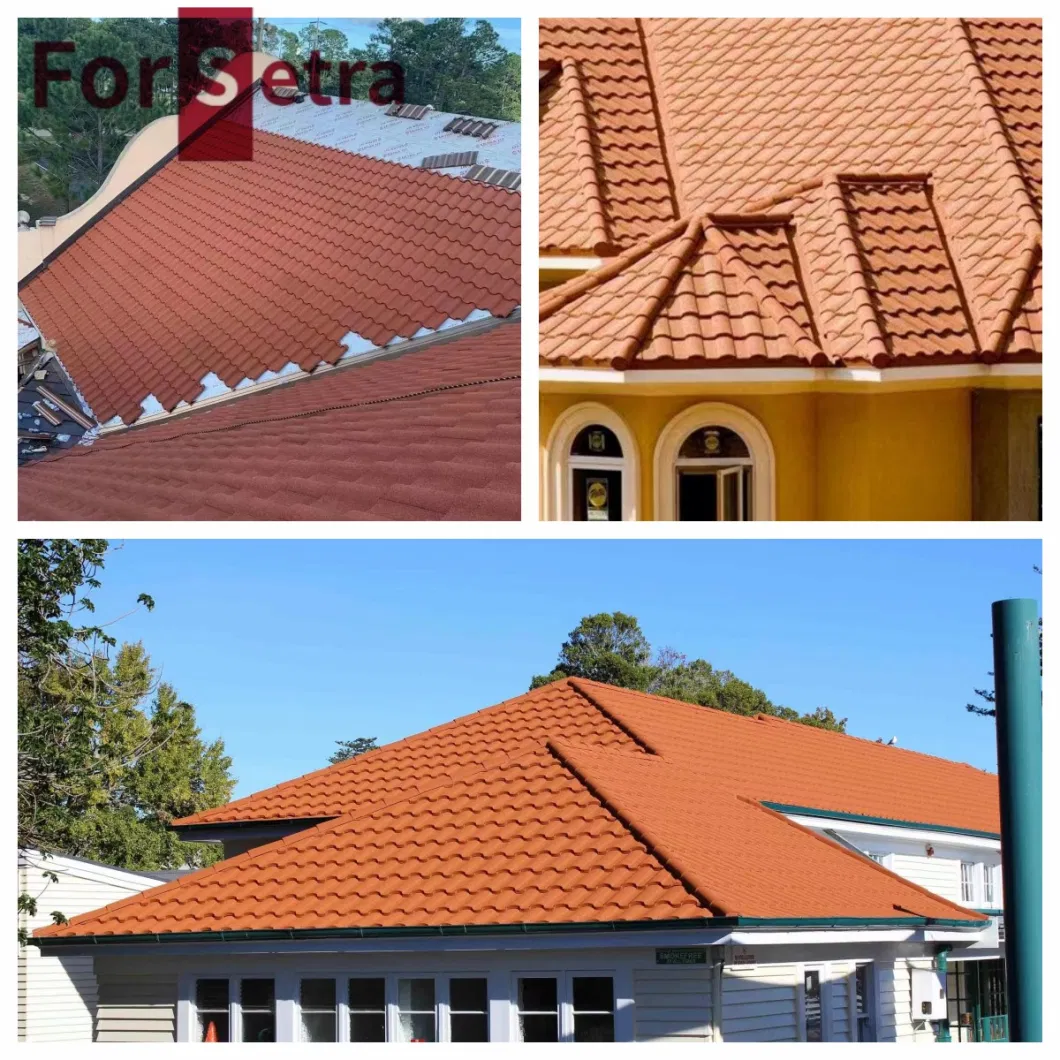 Cheap Promotion Chinese Houses Waterproofing Building Materials Construction Material Aluminum Zinc Roman Stone Coated Metal Roofing Tile Roof Tiles