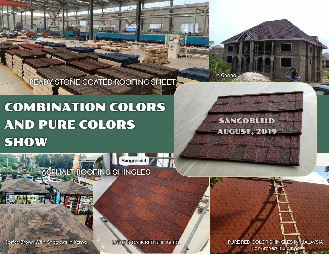 Roofing Materials Made in China Heat Resistant Top Construction Using Roof Tile Stone Coated Metal Roof Tiles