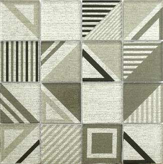 Foshan Manufacturer Wall Tile for Kitchen Decoration Glass Mosaic 3D Inkjet Geometric Patterns (G873008)