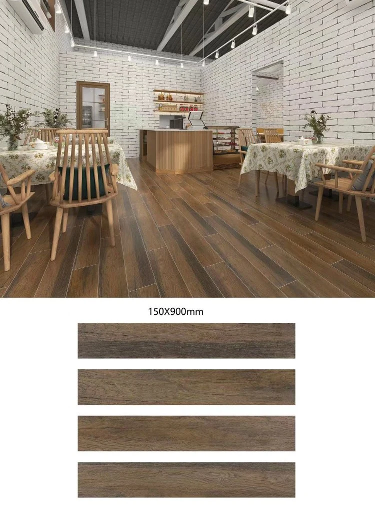 3D Glazed Full Body Rustic Floor and Wall Wood Tiles Living Room