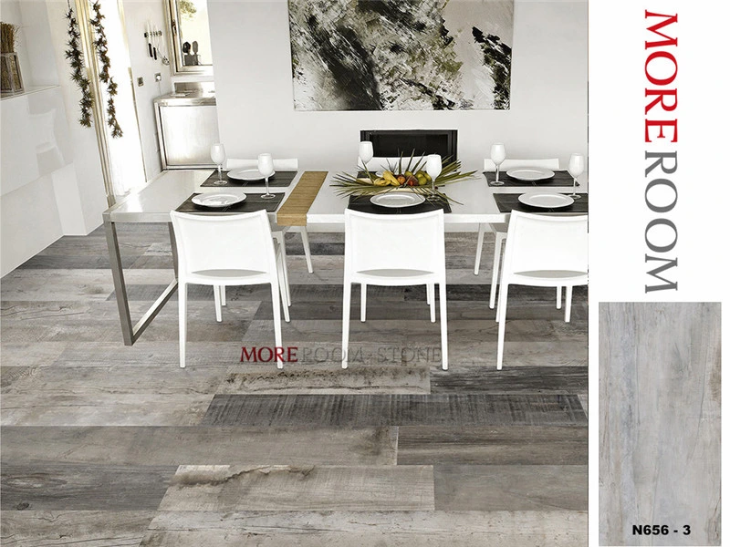 Gray Wood Timber Porcelain Look Tiles for Flooring and Wall