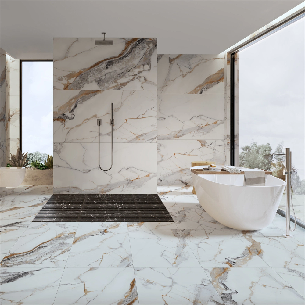 Calacatta Gold Marble Modern Home Design Kitchen Bathroom Living Room Glazed Polished Outdoor Wall Porcelain Floor Glazed Polished Ceramic Porcelanato Tile