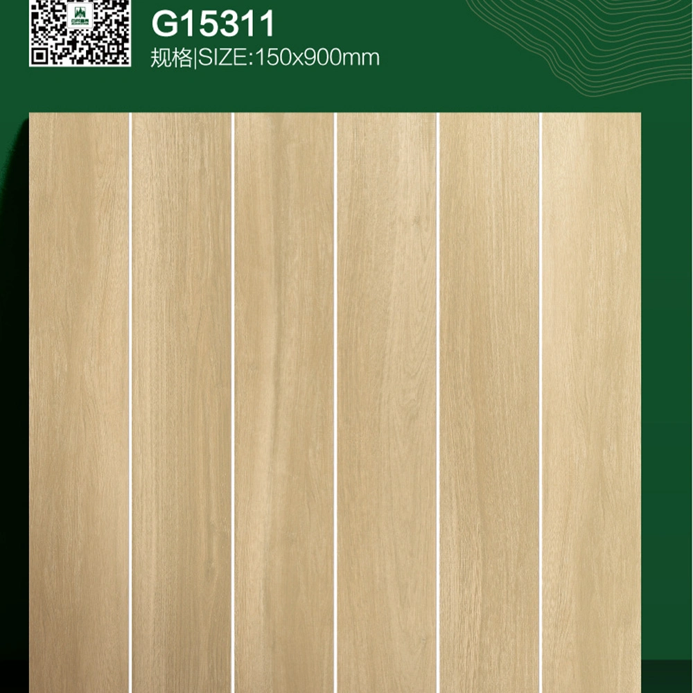 Matt Gray Bedroom Floor Ceramic Glazed Tiles Wood Grain Tiles