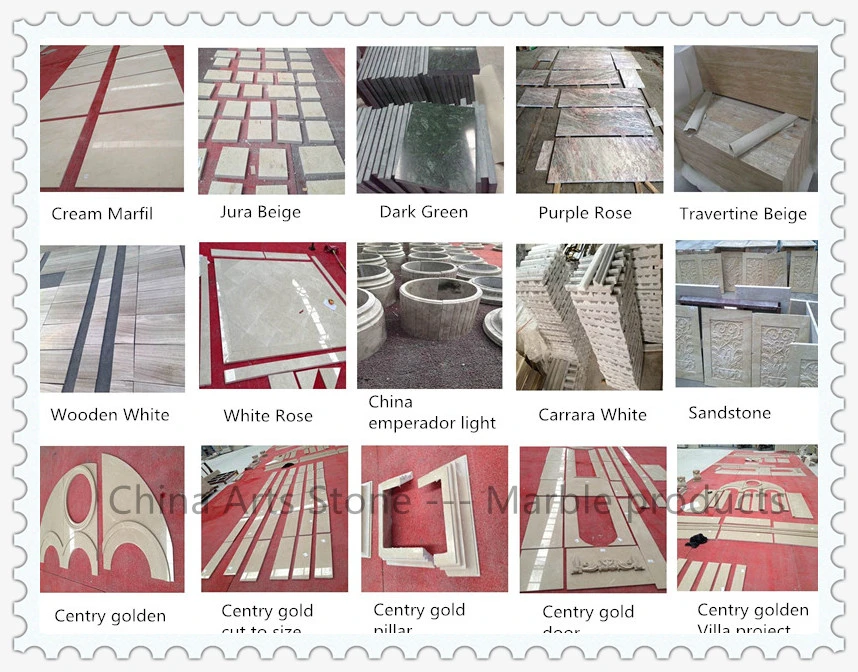 Chinese White/Beige/Black Marble and Stone Floor Tile for House Decoration