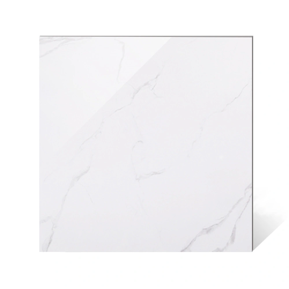 Glazed Polished Thick Floor Porcelain Pure White Marble Tile