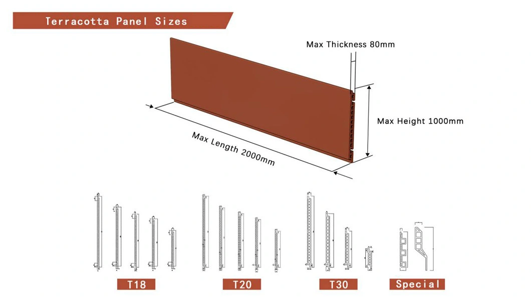 Togen External Wall Tile Lightweight Ceramic Terracotta Facade Clading Panel for Ventilated Facade System