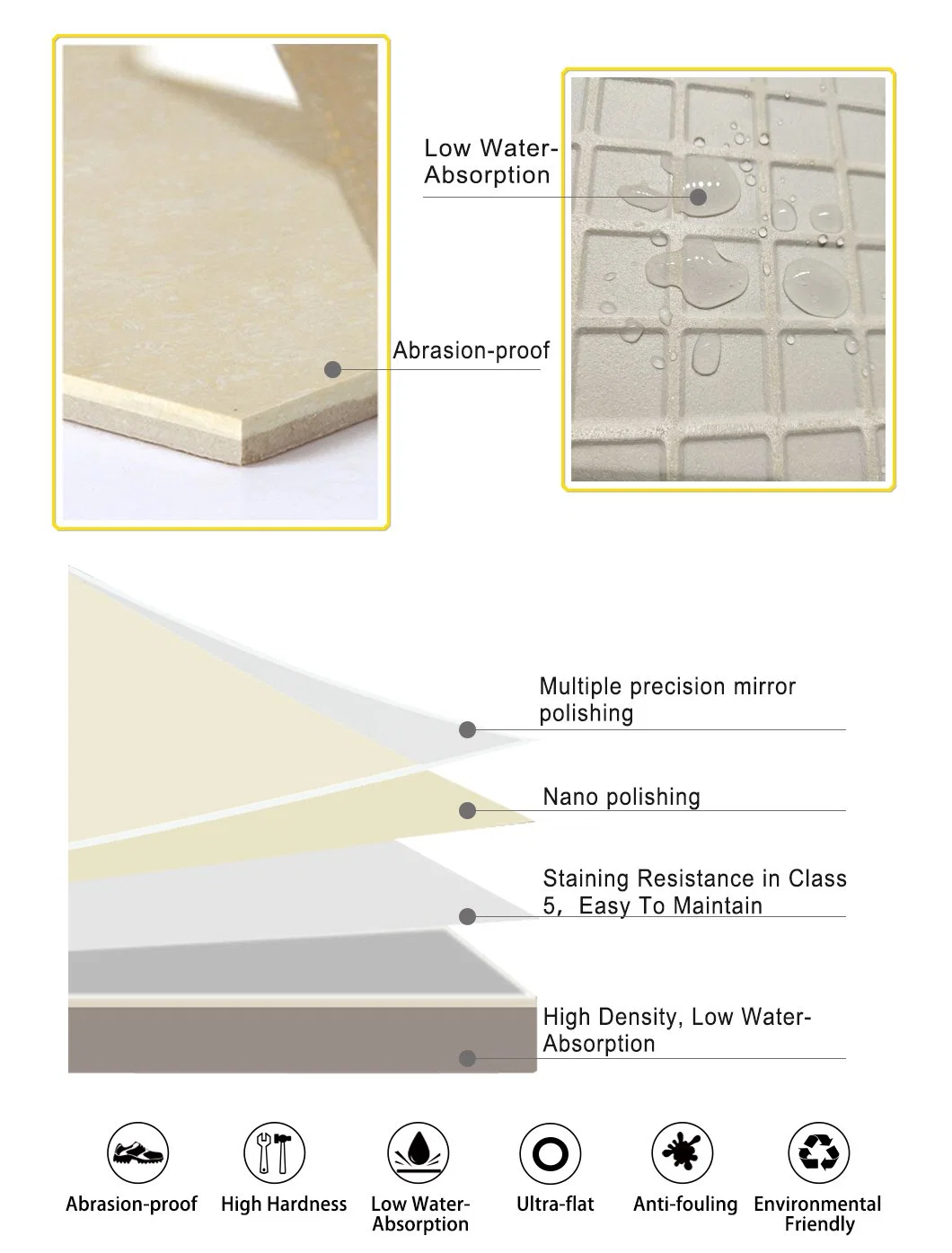 Line Stone Series Flat and Glossy Polished Porcelain Floor Tiles Double Loading Thick 9mm Porcelain Tiles