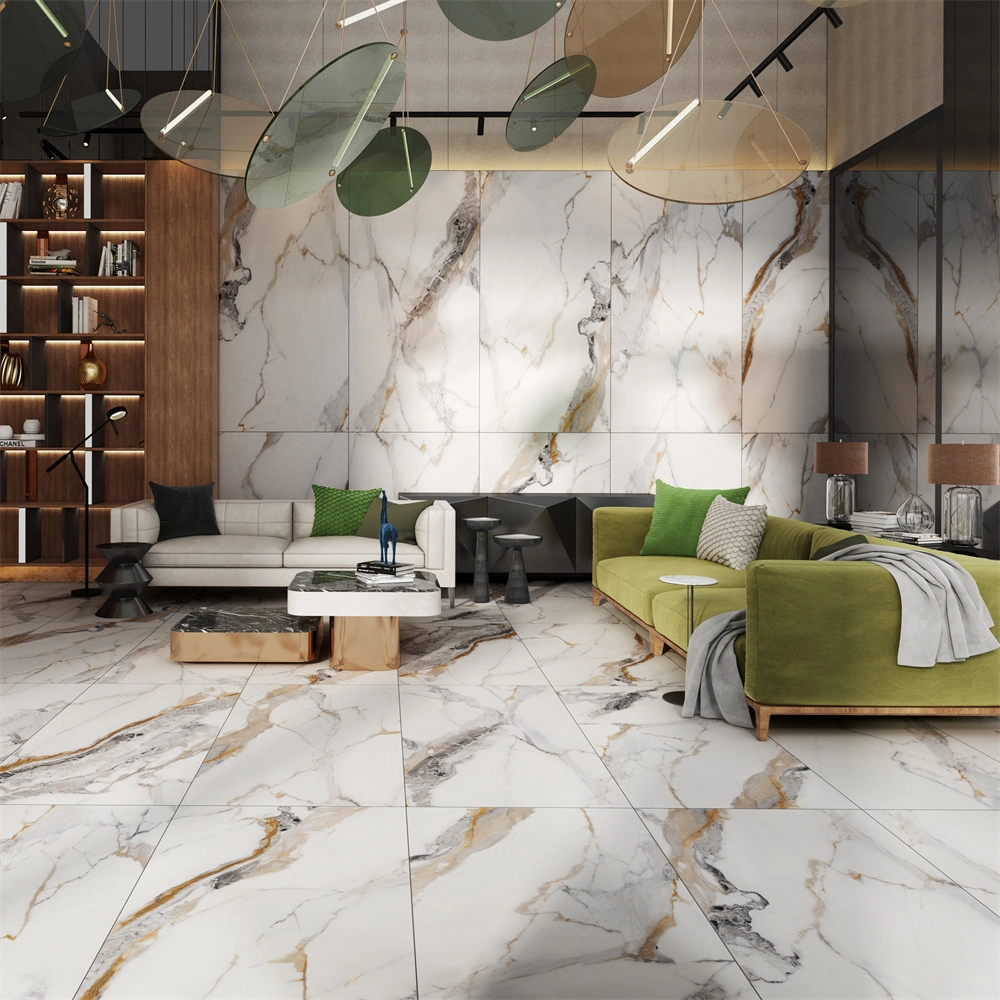 Calacatta Gold Marble Modern Home Design Kitchen Bathroom Living Room Glazed Polished Outdoor Wall Porcelain Floor Glazed Polished Ceramic Porcelanato Tile