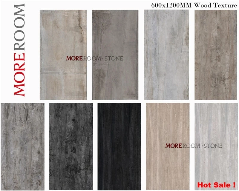 600X1200 Gray Wood Grain Effect Porcelain Tiles Flooring