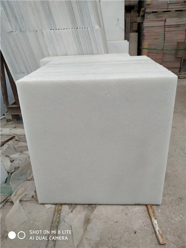 Crystal White Pure White Marble Tiles for Wall and Flooring