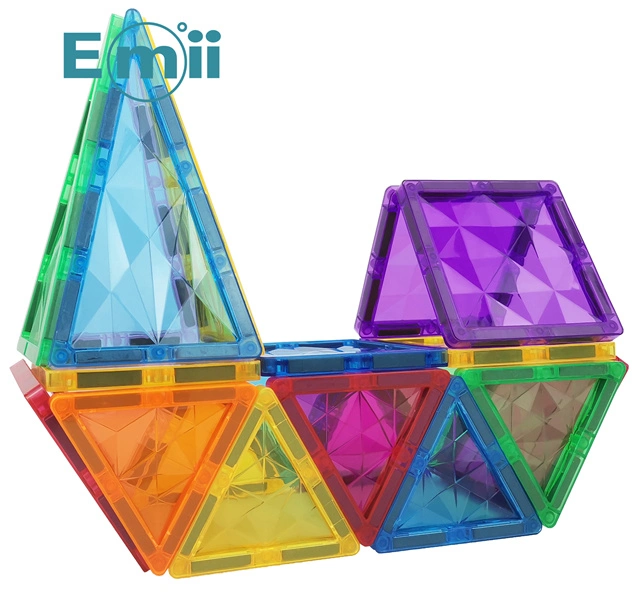 Emii Kids 100PCS Magnet Building Blocks Toys Set 3D Educational Magnetic Tiles