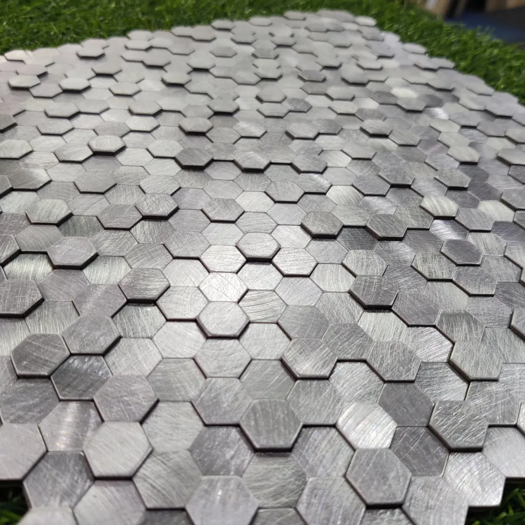 Self-Adhesive Hexagonal Aluminum Plastic Wall Deco Mosaic Tile