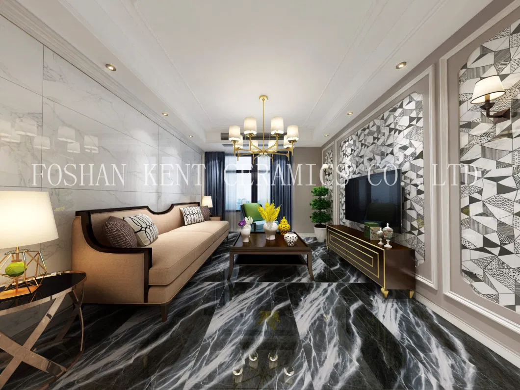 Full Body Marble Big Size 750*1500mm Black and White Floor and Wall Porcelain Tile