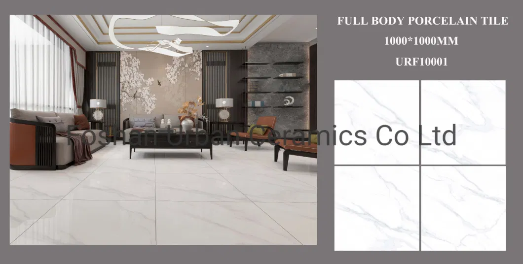 Urf10001 Foshan Quality 1000*1000mm Bathroom Room Glazed Polished Porcelain Ceramic Marble Tile Floor Wall Tile