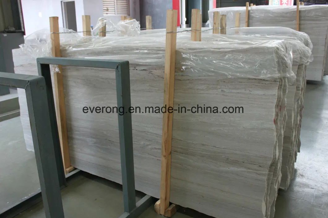 Chinese Crystal Wooden White Vein Palissandro Marble Tile