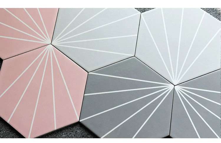20X23 Cm Matte Finished Ceramic Hexagonal Floor Tile
